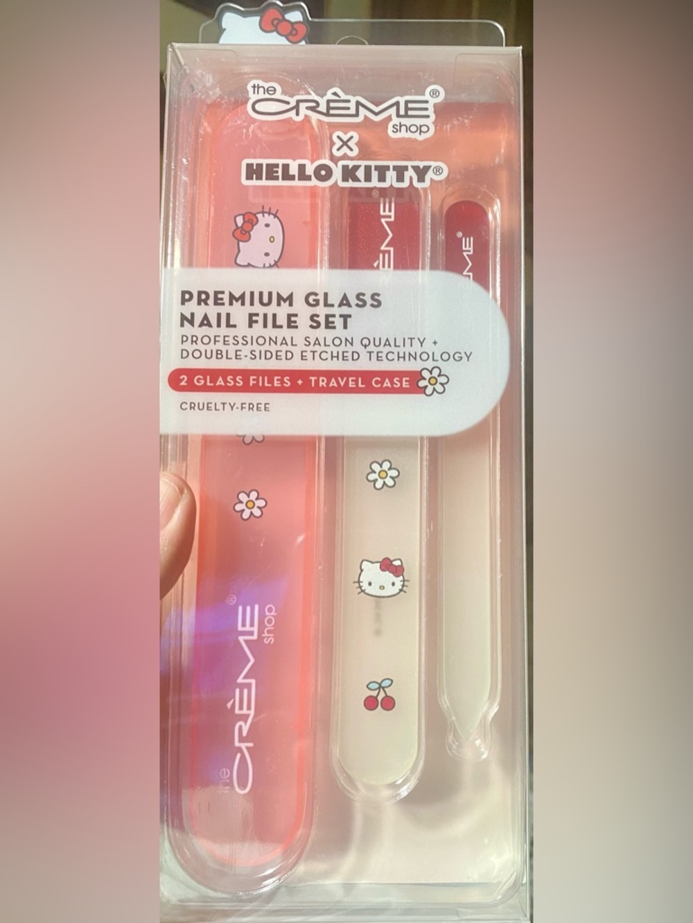 The Crème Shop x Hello Kitty Premium Glass Nail File Set.